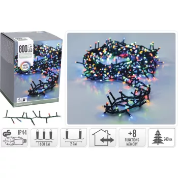   (Karácsony) Égősor 800 LED-es Színes 16 Méteres AX8510430 (6/#)