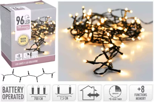 (Karácsony) Égősor 96 LED Meleg Fehér AX8415220 (12/gy_24/#)