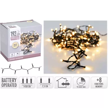 (Karácsony) Égősor 192 LED Meleg Fehér AX9810160 (18/#)