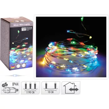 (Karácsony) Fényhuzal 120 LED Színes AX8716210 (16/#)