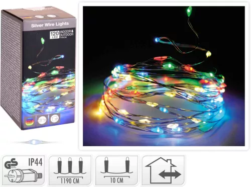 (Karácsony) Fényhuzal 120 LED Színes AX8716210 (16/#)