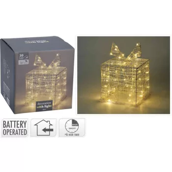   (Karácsony) Ajándékdoboz Akril 15cm 30 LED-es AX8106550 (12/#)