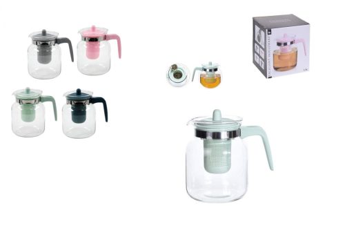 Teakanna Hőálló Üveg Filterrel 1.5 Literes Színes  CE400050/C80652140 