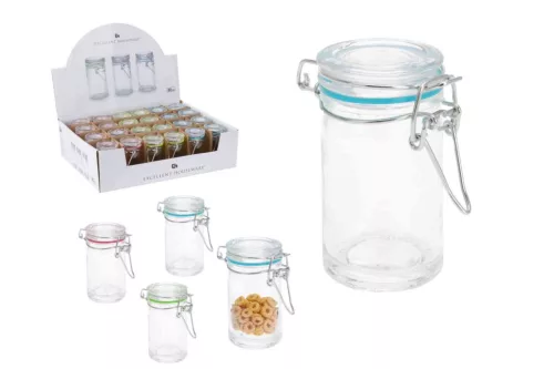Tároló Üveg 80ml Fémcsatos CD1001410 (24/gy_48/#)