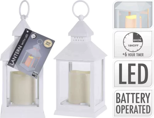 Lámpás LED Gyertyával 23cm ANX000100 (12/#)