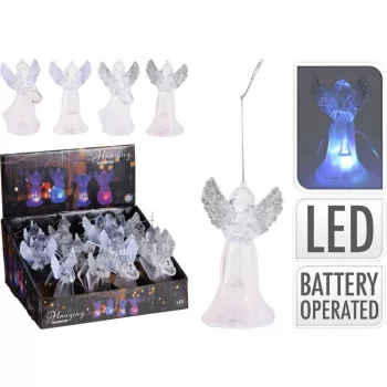   (Karácsony) Függő Dekoráció Angyal 11cm LED AX5304380 (16/gy_32/#)