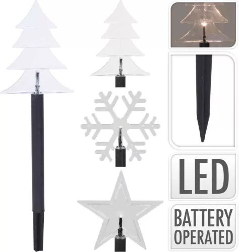 (Karácsony) Lámpa Földbe Szúrható 5 LED 37cm AX5304610 (12/#)