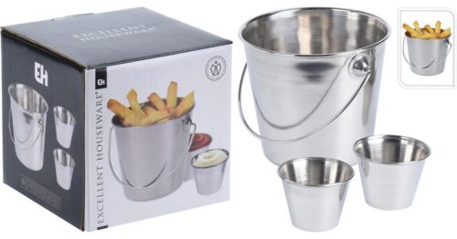 Tálaló Vödör Snack Fém 3 Darabos A12405130 