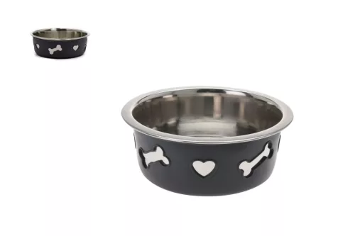 Kutyatál Króm Szilikon Borítással 21*H7cm A12650400 (12/gy_24/#)