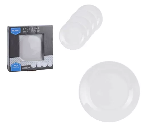 Tányér Porcelán Fehér Ø19.5cm 4 Darabos 628100140 (6/#)