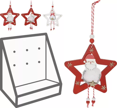 (Karácsony) Függő Dekoráció Csillag 11cm ABJ431370 (96/#)