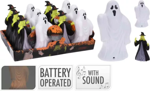 (Halloween) Világítós Figura 14cm LED S34090580 (12/gy_48/#)
