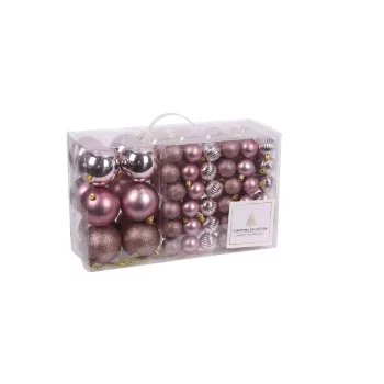   (Karácsony) Karácsonyfadísz Gömb Szett 94 Darabos Pink ACS100730 (6/#)