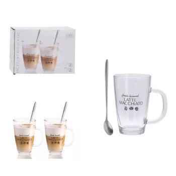 Latte Macchiato Szett (2 Bögre + 2 Kanál) YE7100310 (12/#)
