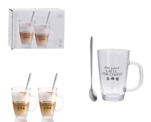 Latte Macchiato Szett (2 Bögre + 2 Kanál) YE7100310 (12/#)