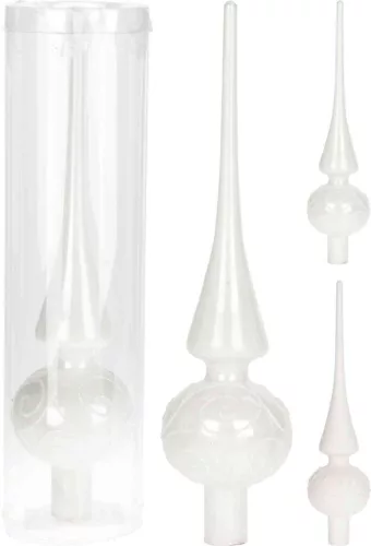 (Karácsony) Csúcsdísz 25cm Fehér ABR704030 (12/#)