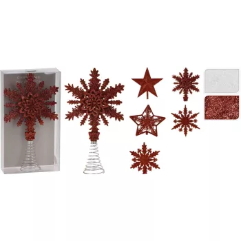   (Karácsony) Csúcsdísz Csillag 20cm Glitteres AWR204650 (10/gy_40/#)