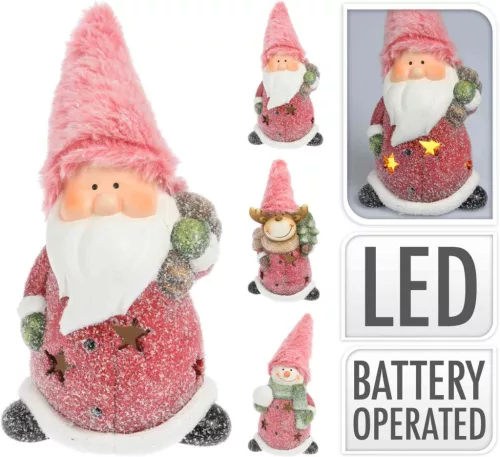 (Karácsony) Törpe Szőrmés LED Sapkával 22cm ALX616410 (6/gy_18/#)
