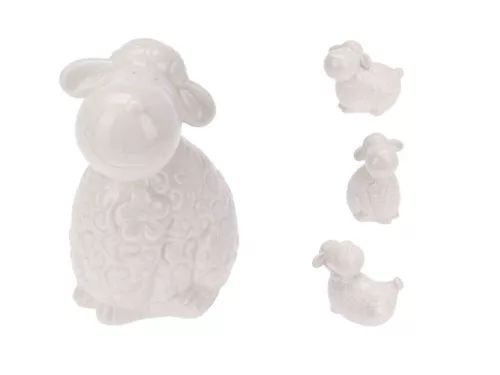 Bárány Dísz Porcelán 9cm ALX119060 (6/gy_42/#)