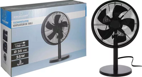 Ventilátor Asztali 35cm Fekete EL9000110