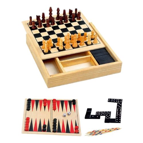 Game 4 in 1 in a wooden box S28200146