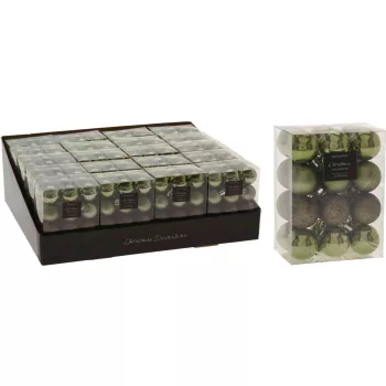   (Karácsony) Karácsonyfadísz Gömb 24 Darabos (30mm) Zöld Színű CAN216550 (20/gy_60/#)