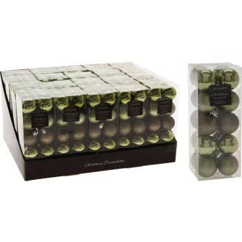   (Karácsony) Karácsonyfadísz Gömb 20 Darabos (40mm) Zöld Színű CAN217050 (20/gy_40/#)
