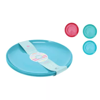 Tányér Műanyag 4 Darabos D21cm 030001640 (12/#)