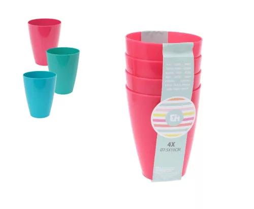 Bögre Műanyag 4 Darabos D13,7*H6,5cm 030001660