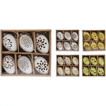   (Húsvét) Függő Dekoráció Tojás 6cm 6 Darabos DH9216980 (12/gy_24/#)