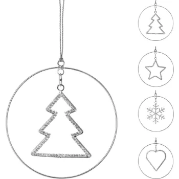   (Karácsony) Függő Dekoráció 12cm Ezüst A72100710 (12/gy_96/#)