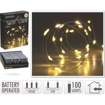   (Karácsony) Fényhuzal 100 LED Meleg Fehér AX9731440 (24/gy_48/#)