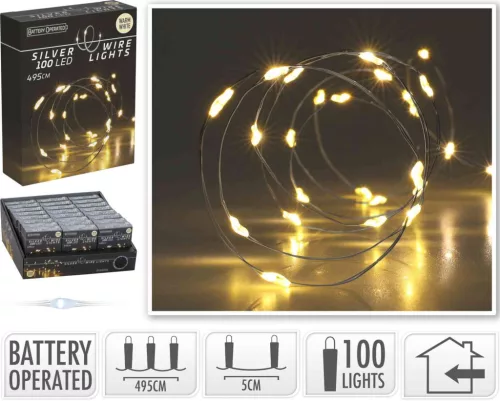 (Karácsony) Fényhuzal 100 LED Meleg Fehér AX9731440 (24/gy_48/#)