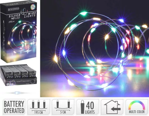 (Karácsony) Fényhuzal 40 LED Színes AX9732420 (36/gy_72/#)