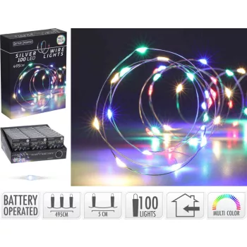   (Karácsony) Fényhuzal 100 LED Színes AX9732440 (24/gy_48/#)