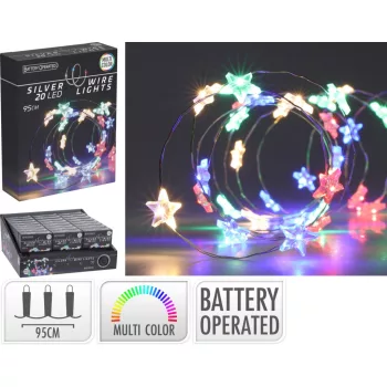   (Karácsony) Fényhuzal Csillag 20 LED Színes AX9732650 (24/gy_48/#)