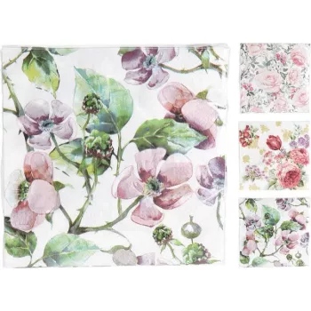 Szalvéta 33*33cm Virágos 16 Darabos 602000370 (40/#)
