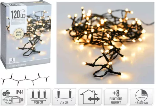 (Karácsony) Égősor 120 LED Meleg Fehér Kültéri AX8451120 (16/#)