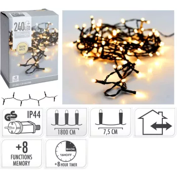   (Karácsony) Égősor 240 LED Meleg Fehér Kültéri AX8451140 (12/#)