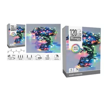   (Karácsony) Fényfüzér Kültéri 120 LED-es Színes AX8452120 (16/#)