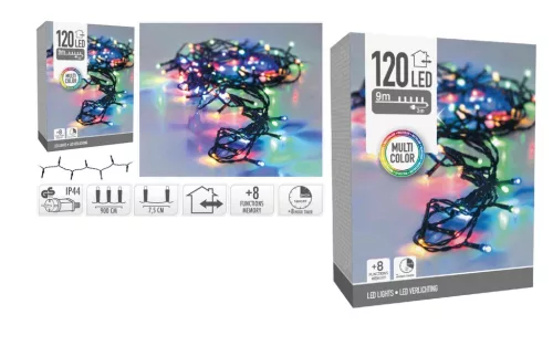 (Karácsony) Fényfüzér Kültéri 120 LED-es Színes AX8452120 (16/#)