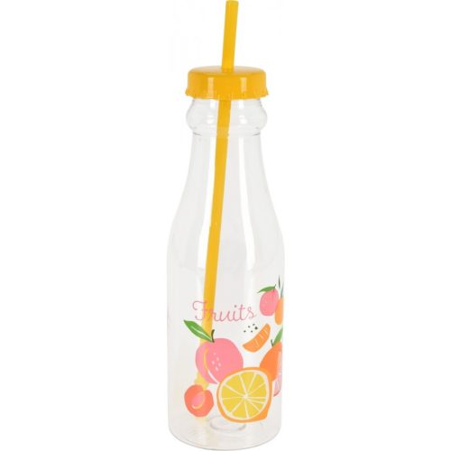 Üveg Műanyag+Szívószál Dekoros 650ml 170488570 