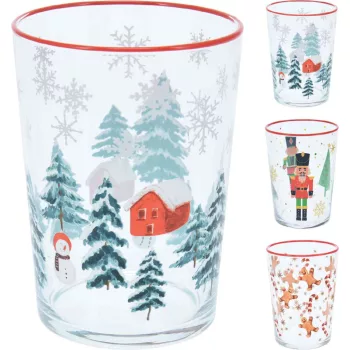   (Karácsony) Pohár Üveg Vizes Dekoros 510ml 46000490 (6/gy_24/#)