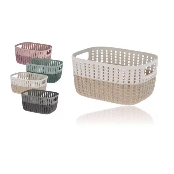 Kosár Műanyag Kétszínű 22*28cm 030002050 (12/#)