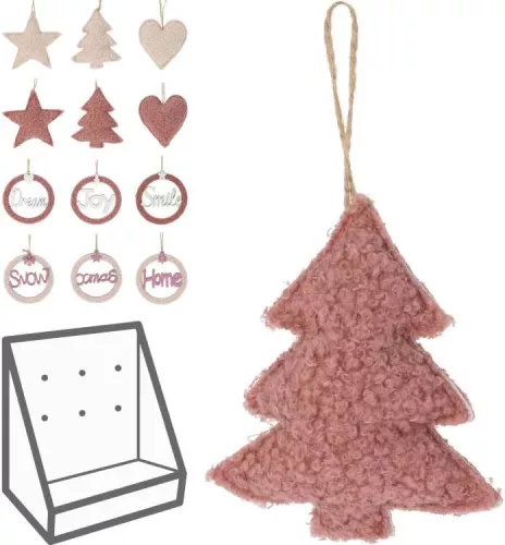 (Karácsony) Függő Dekoráció Pink 10cm GR9120200 (72/#)