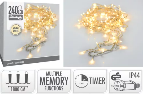 (Karácsony) Égősor 240 LED Meleg Fehér Kültéri AX8451840 (12/#)