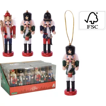   (Karácsony) Függő Dekoráció Diótörő 12cm 3 Darabos GR9121110 (8/gy_24/#)