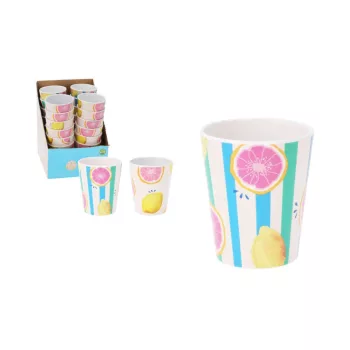   Bögre Melamin 8*H10cm Gyümölcs Dekor 350ml 177601960 (24/gy_48/#)