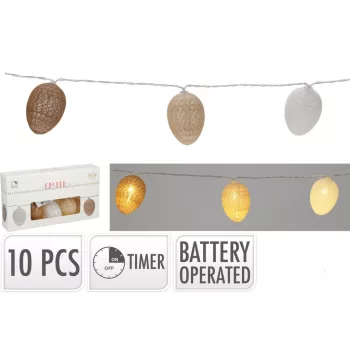 (Húsvét) Led Füzér Raffia Tojás 6cm AF5600260 (12/#)