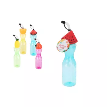   Kulacs Műanyag Szívószállal Gyümölcs Dekoros 500ml CY4655990 (24/#)